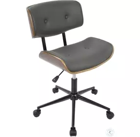 Lombardi Walnut And Gray Adjustable Office Chair