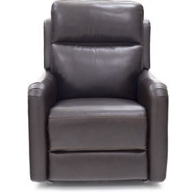 Longview Rainer Walnut Leather Power Lift Recliner with Nailhead Trim and USB Charging