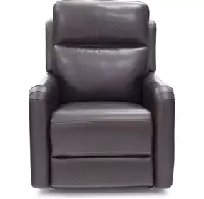 Longview Rainer Walnut Leather Power Lift Recliner with Nailhead Trim and USB Charging