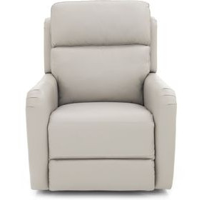 Longview Rainer Dove Leather Power Lift Recliner with Nailhead Trim and USB Charging