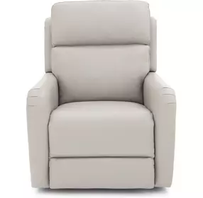 Longview Rainer Dove Leather Power Lift Recliner with Nailhead Trim and USB Charging