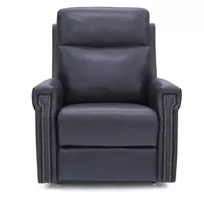 Louisville Rainer Ocean Leather Zero Gravity Lay Flat Power Lift Recliner with USB Charging and Nailhead Trim