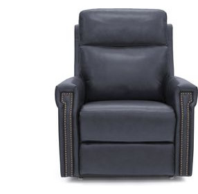 Louisville Rainer Ocean Leather Zero Gravity Lay Flat Power Lift Recliner with USB Charging and Nailhead Trim