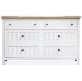 Windmill Harbour White Whisp and Sand 6 Drawer Dresser