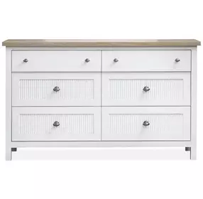 Windmill Harbour White Whisp and Sand 6 Drawer Dresser