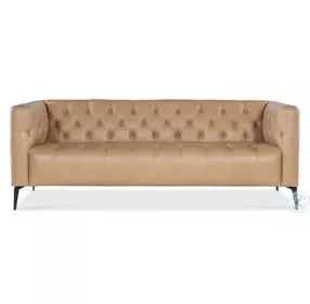 Nicolla Texas Stone Leather Stationary Sofa