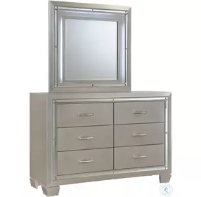 Glamour Champagne Youth Dresser With Mirror