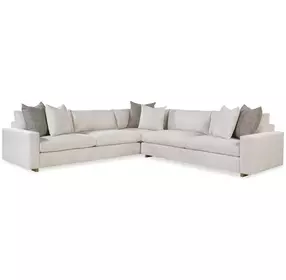 Great Room White Sectional with Throw Pillows
