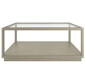 Glaze Bezel Square Glass Top Cocktail Table