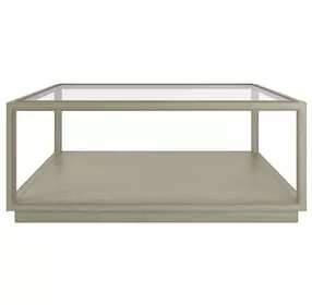 Glaze Bezel Square Glass Top Cocktail Table