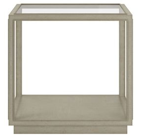 Glaze Bezel Square Glass Top End Table