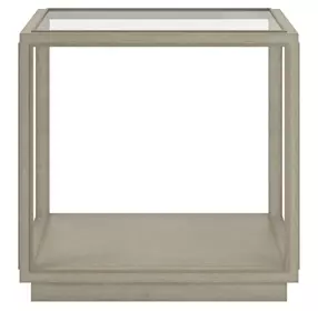 Glaze Bezel Square Glass Top End Table