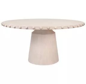 Lucian White Oak 61.5" Dining Table With Studded Edge Top And Tapered Base