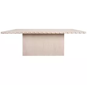 Lucian White Oak 85.75" Dining Table With Studded Edge Top And Tapered Base
