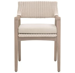 Lucia Stone Performance Fabric Upholstered Outdoor Arm Chair