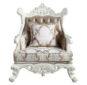 Vanaheim Gold Upholstered Accent Chair with Pillow and Nailhead Trim