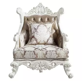 Vanaheim Gold Upholstered Accent Chair with Pillow and Nailhead Trim