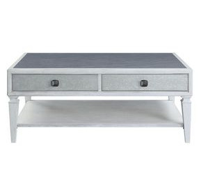 Katia Rustic Gray and Weathered White Rectangular Sintered Stone Top Coffee Table
