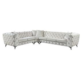 Atronia Beige 2 Piece Modular Sectional with Pillow
