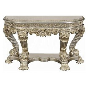Danae Champagne and Gold D Shape Sofa Table
