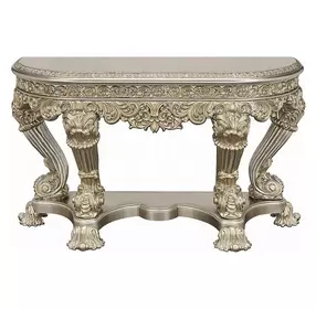 Danae Champagne and Gold D Shape Sofa Table