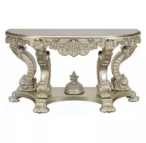 Sorina Antique Gold D Shape Sofa Table