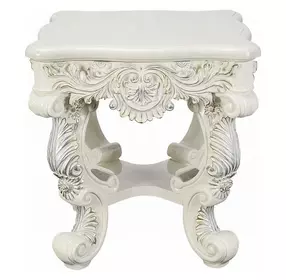 Adara Antique White Square End Table