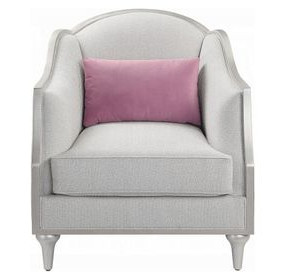 Kasa Beige Upholstered Lounge Chair with Pillow