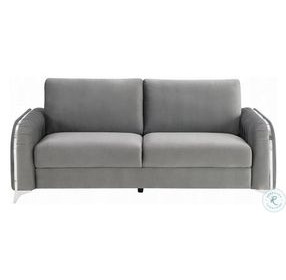 Wenona Gray Velvet 79" Sofa