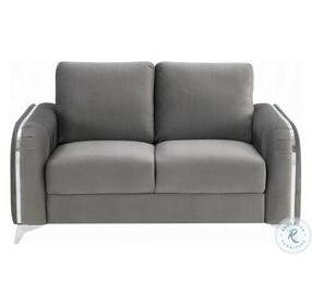 Wenona Gray Velvet 59" Loveseat