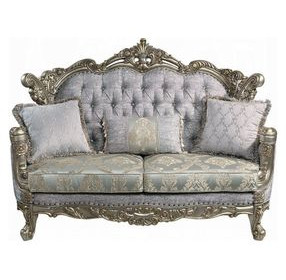 Miliani Gray 73" Loveseat with Pillows and Nailhead Trim
