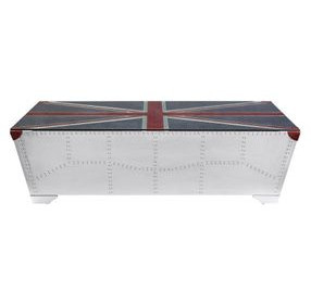 Brancaster Silver Rectangular Glass Top Coffee Table