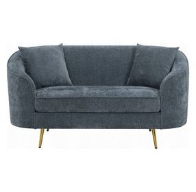 Nakendra Cobalt Blue 61" Loveseat with Pillows