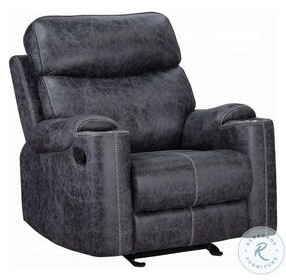 Hirah Dark Gray Polish Microfiber Glider Recliner