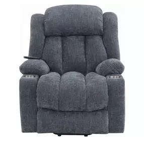 Omarion Blue Power Lift Recliner with Heating Massage and USB Charging