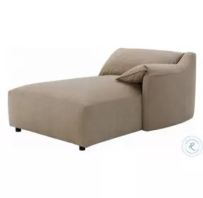 Veata Light Brown Suede 70" Sectional RAF Chaise