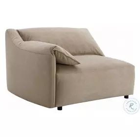 Veata Light Brown Suede 49" Sectional LAF Loveseat