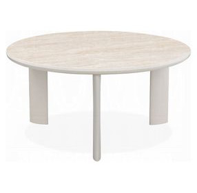 Ingram White and Light Gray Round Sintered Stone Cocktail Table