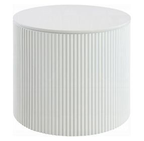Dyllan White Round End Table