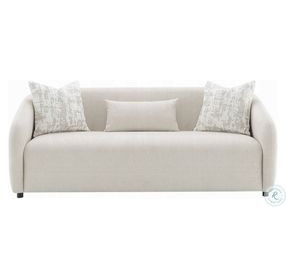 Etienne Beige Linen 84" Sofa with 3 Pillows