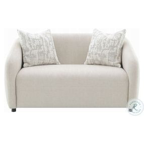 Etienne Beige Linen 67" Loveseat with 3 Pillows