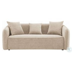 Keith Beige Chenille 79" Sofa with 3 Pillows