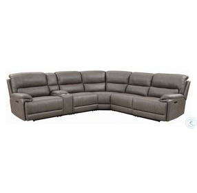 Kantu Brown Synthetic Leather Reclining Sectional Sofa