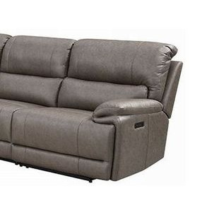 Kantu Brown Synthetic Leather Sectional RAF Recliner