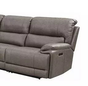 Kantu Brown Synthetic Leather Sectional RAF Recliner