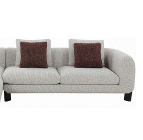 Mardi Maroon and Beige Tweed 79" Sectional RAF Sofa