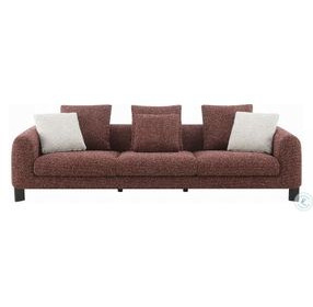 Mardi Maroon Tweed 109" Sofa with 3 Pillows