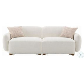 Darius Beige Boucle 88" Sofa with 2 Pillows