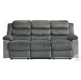 Lesley Gray Corduroy and Velvet 81" Reclining Sofa