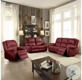 Zuriel Red Reclining Living Room Set